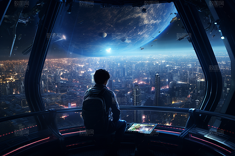 太空男孩地球星球素材