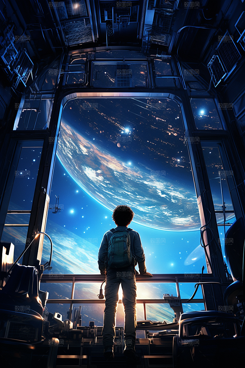 太空男孩地球航天素材