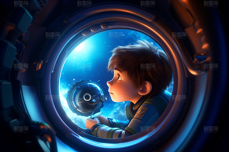 太空男孩科技感宇宙星空素材