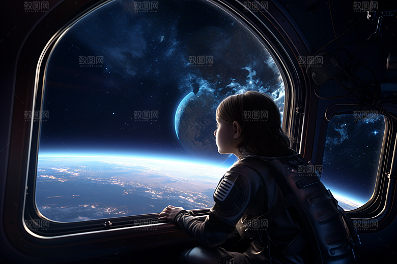 太空男孩空间站航空素材