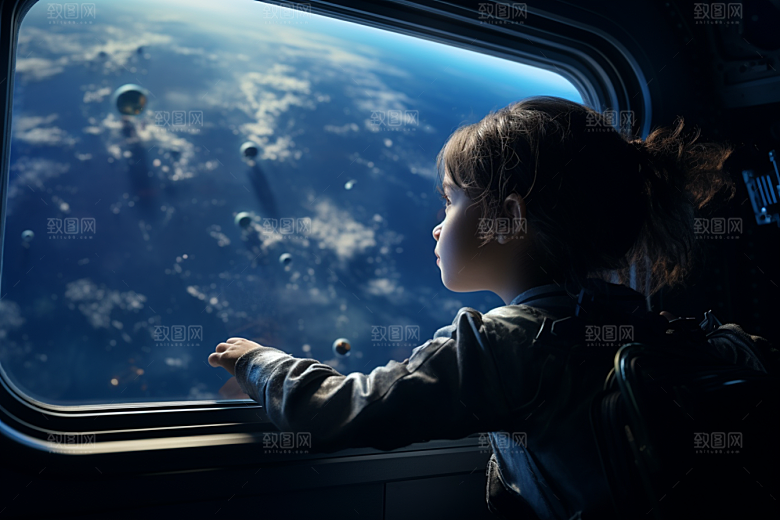 太空男孩科技感星球素材