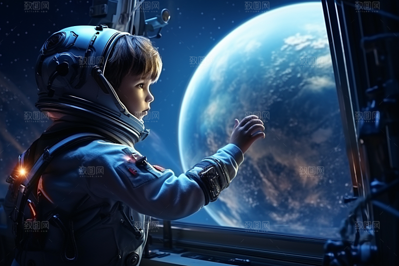 太空男孩高清科技感素材
