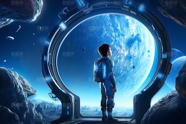太空男孩空间站航天素材