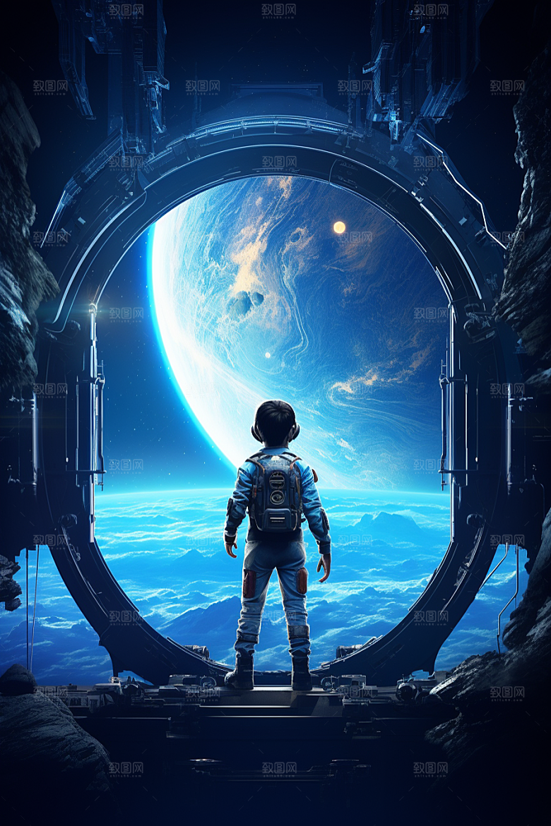 太空男孩星球地球素材
