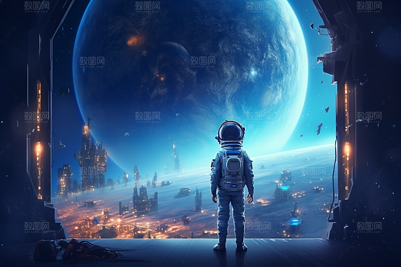 太空男孩未来科幻素材