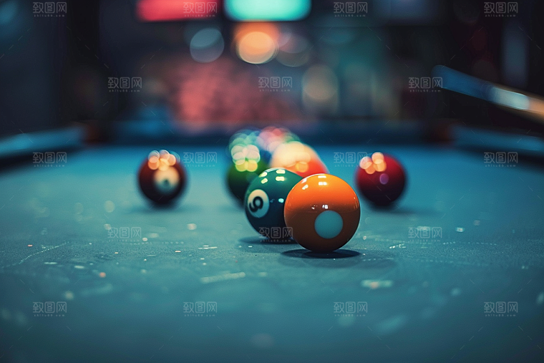 台球室环境器械摄影图