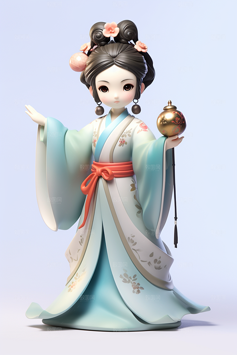 唐风人物3D古代女子模型