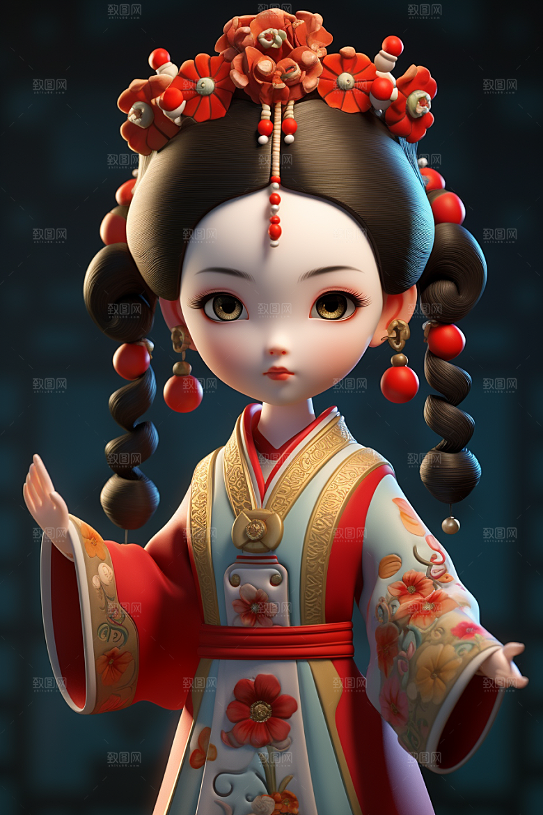 唐风人物立体唯美模型