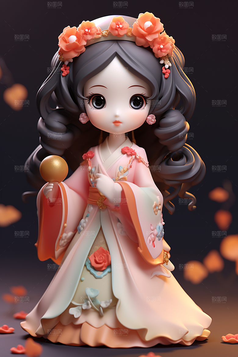 唐风人物古代女子中国风模型