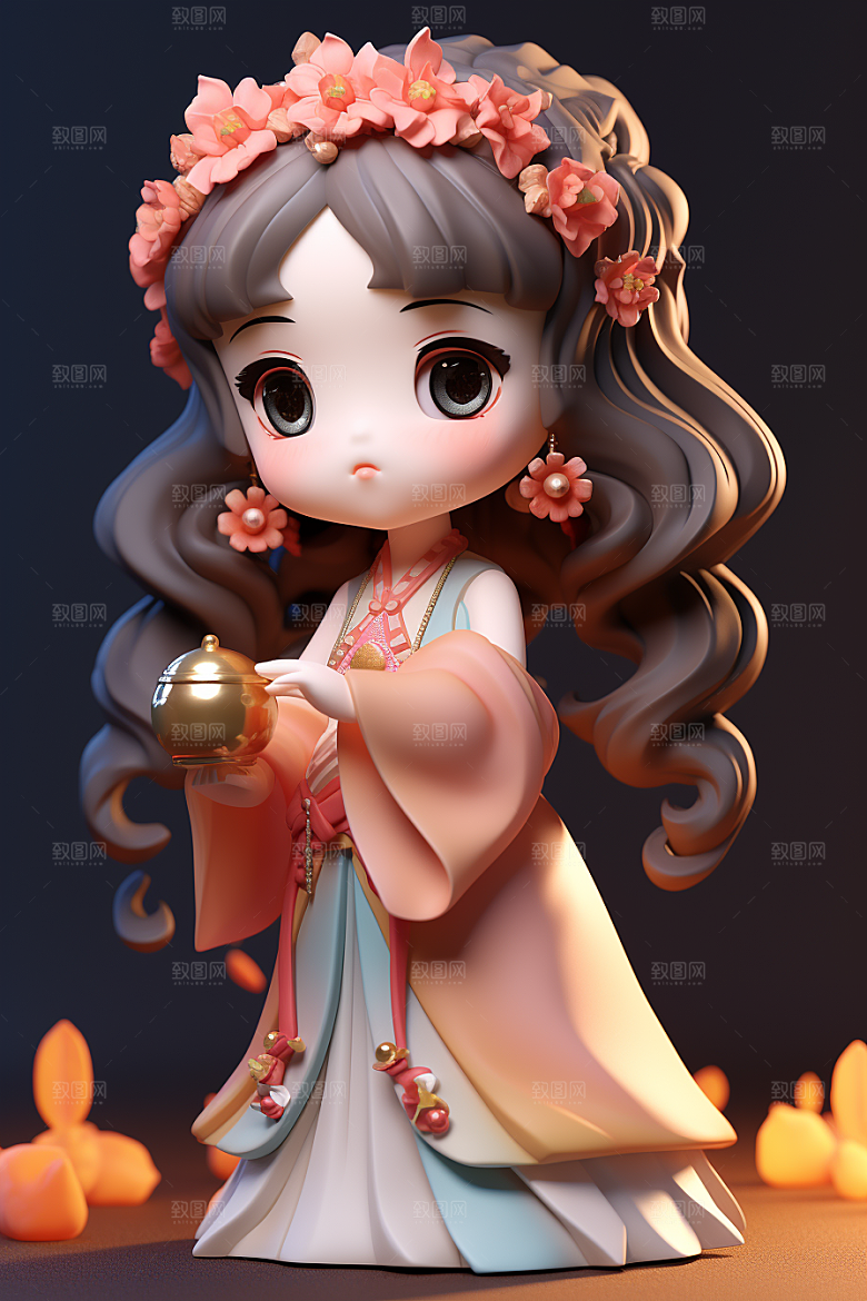 唐风人物高清汉服模型