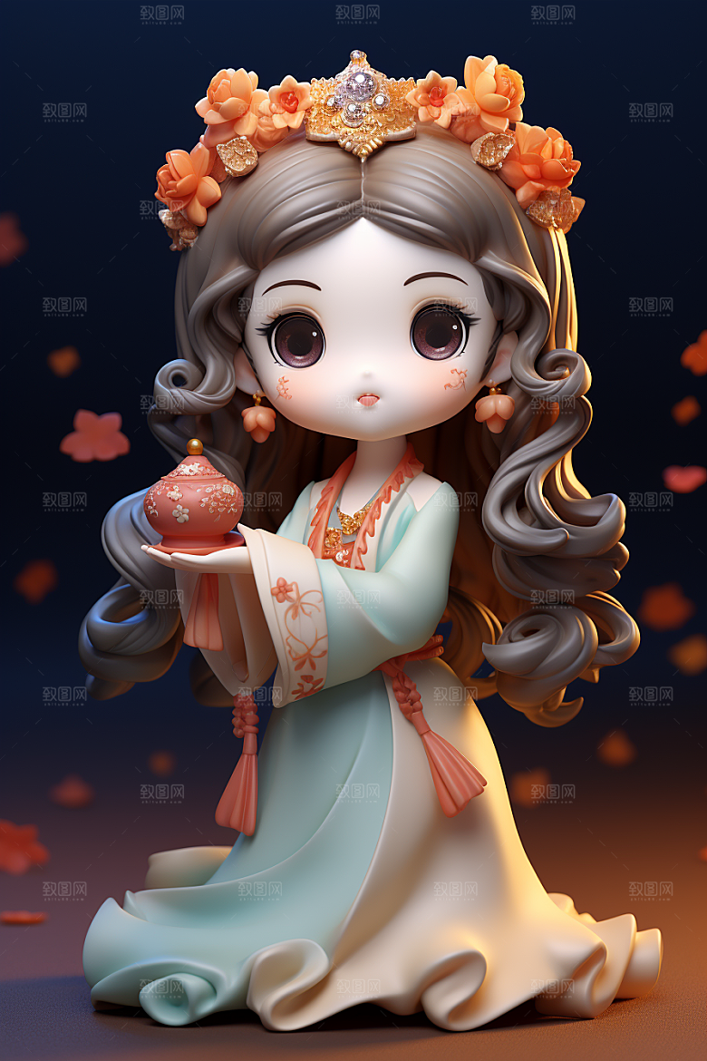 唐风人物汉服立体模型