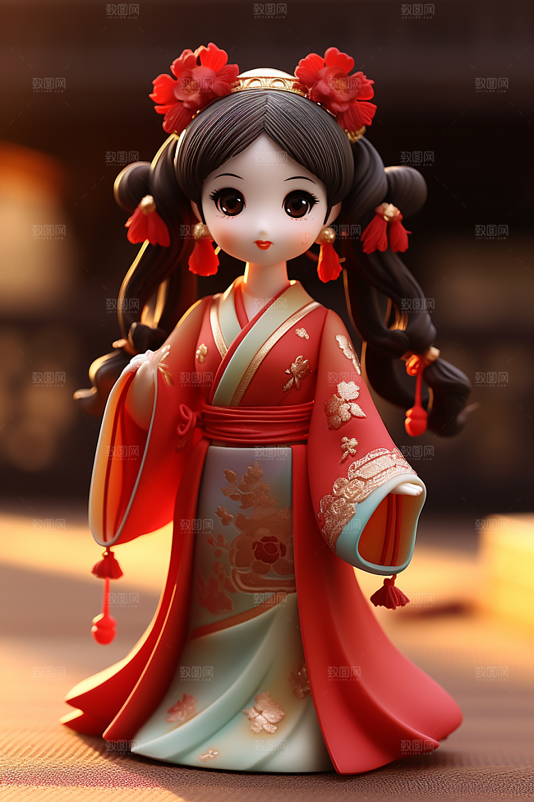 唐风人物古代女子立体模型