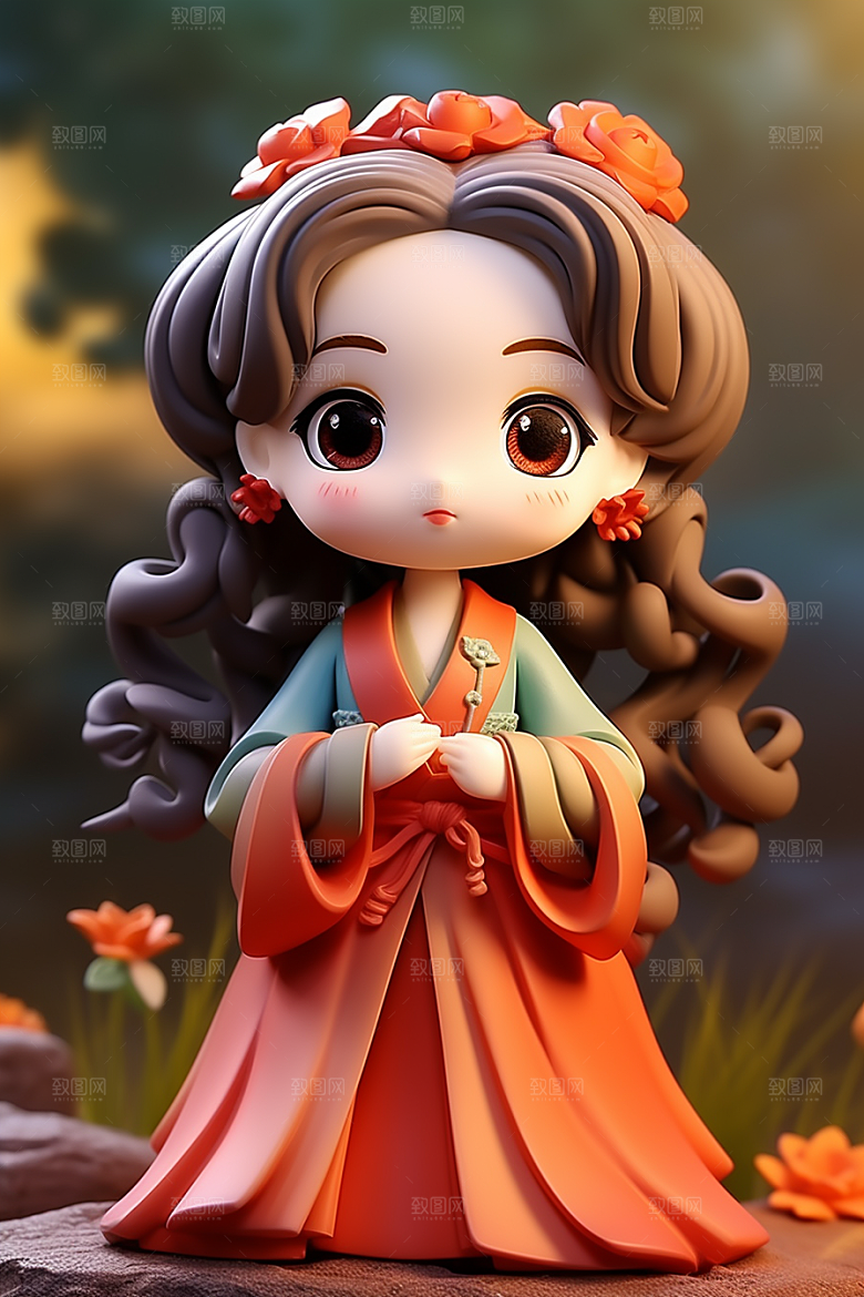 唐风人物中式唯美模型