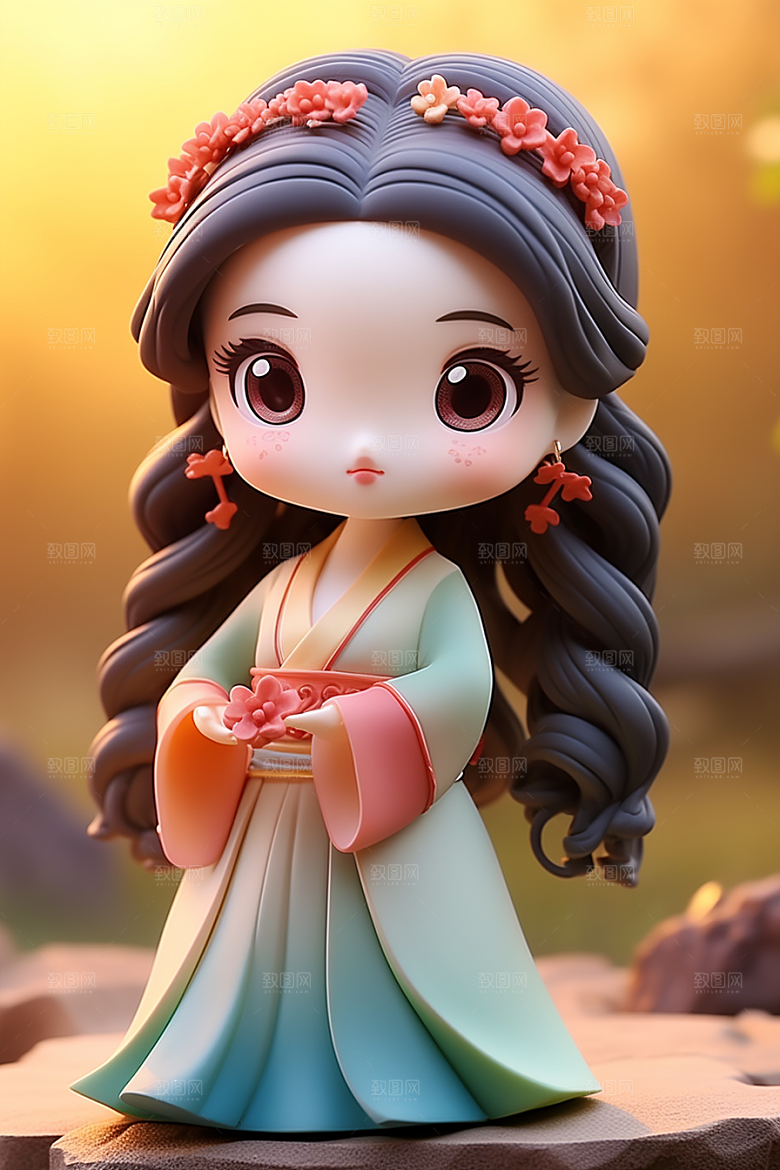 唐风人物唯美传统服饰模型