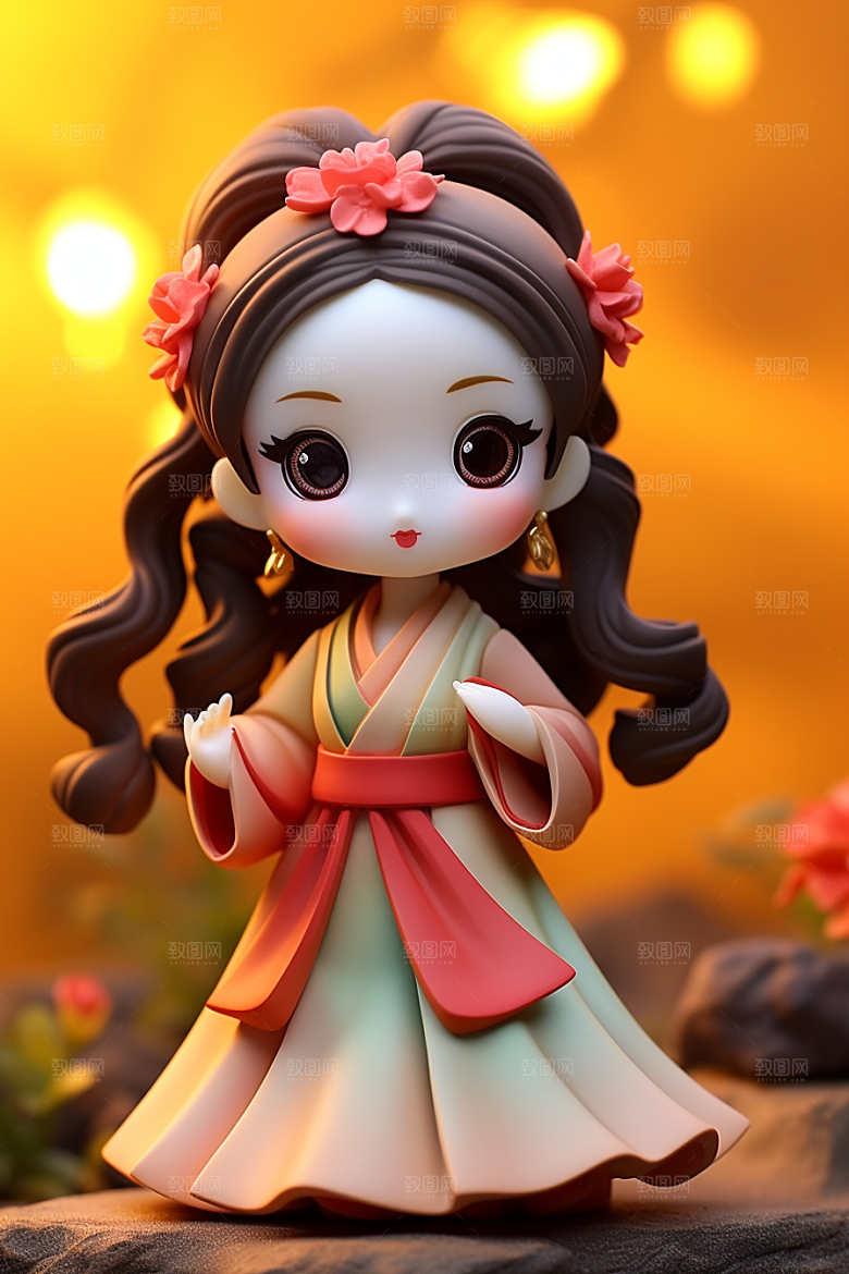 唐风人物古代女子中式模型
