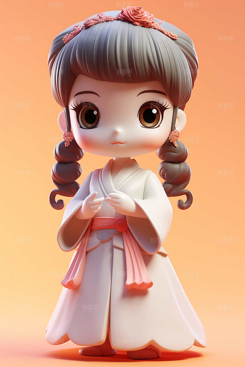 唐风人物3D古代女子模型
