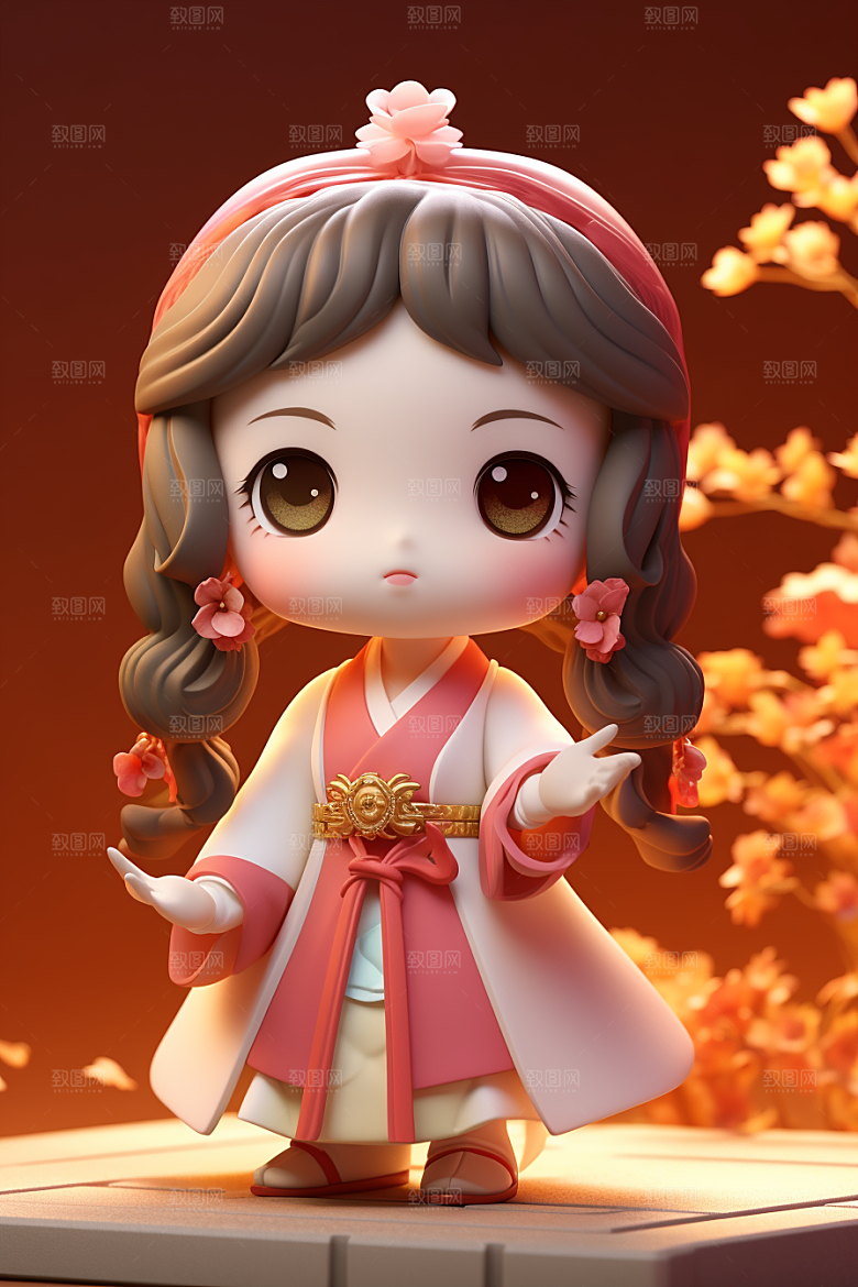 唐风人物汉服唯美模型