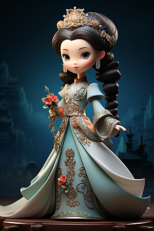 唐风人物中国风古代女子模型
