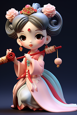 唐风人物古代女子3D模型