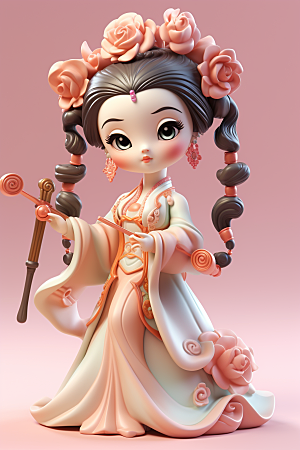 唐风人物中式古代女子模型