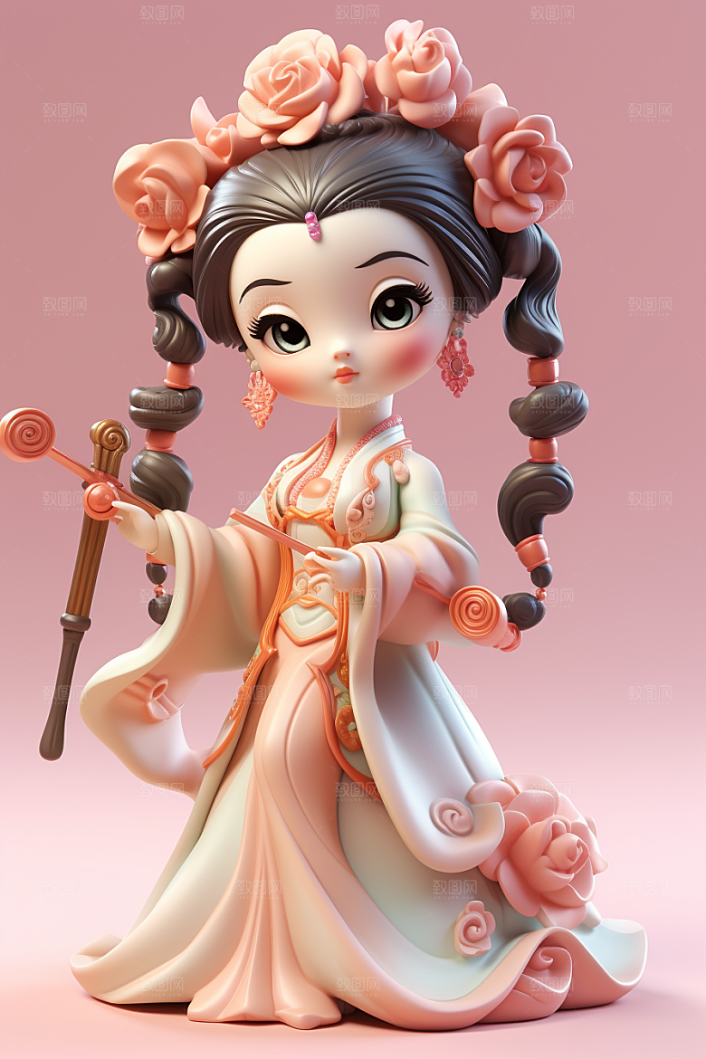 唐风人物中式古代女子模型