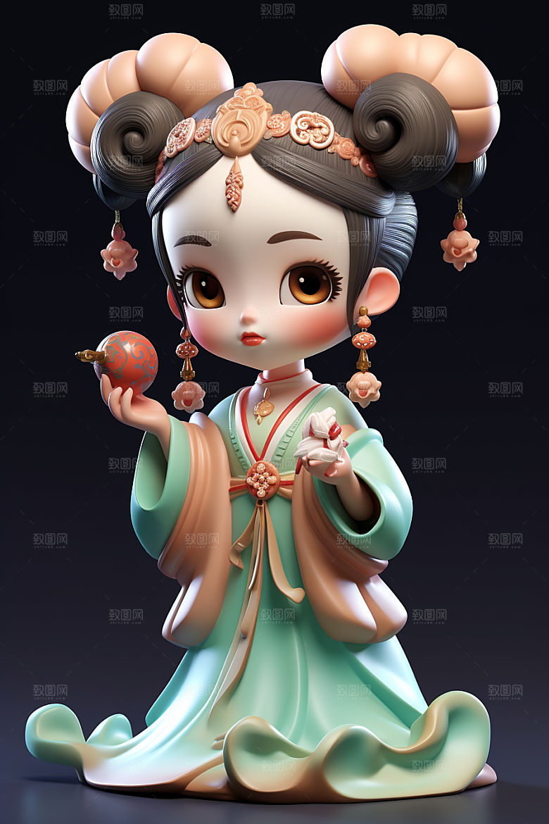 唐风人物汉服3D模型