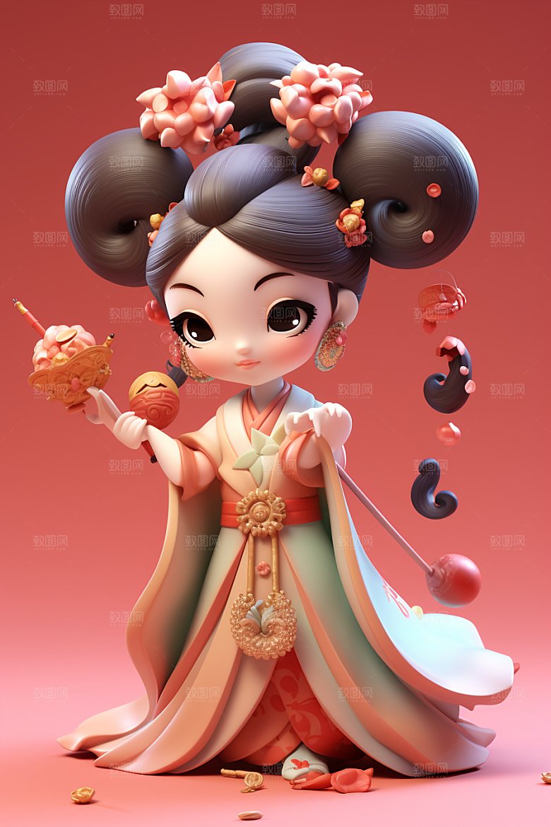 唐风人物高清中式模型