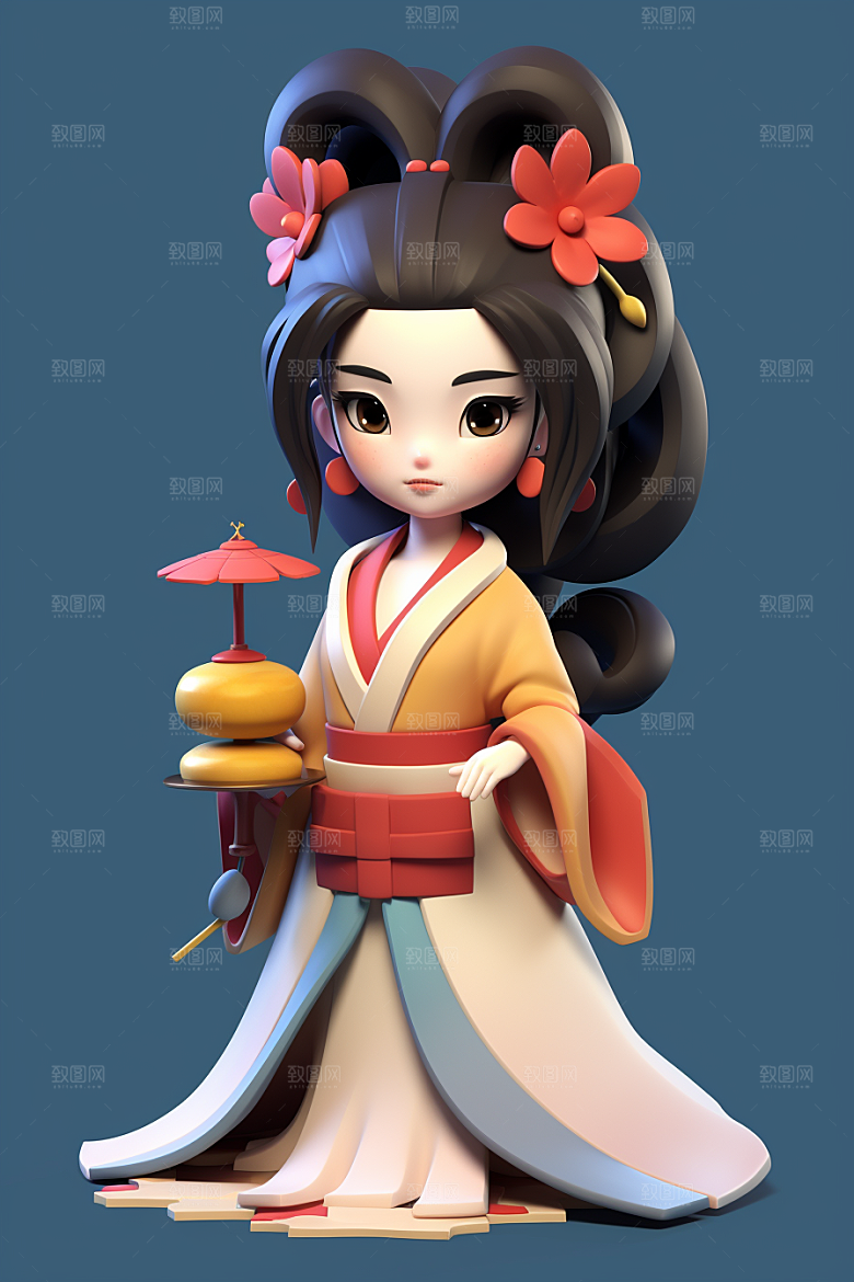 唐风人物中国风唯美模型