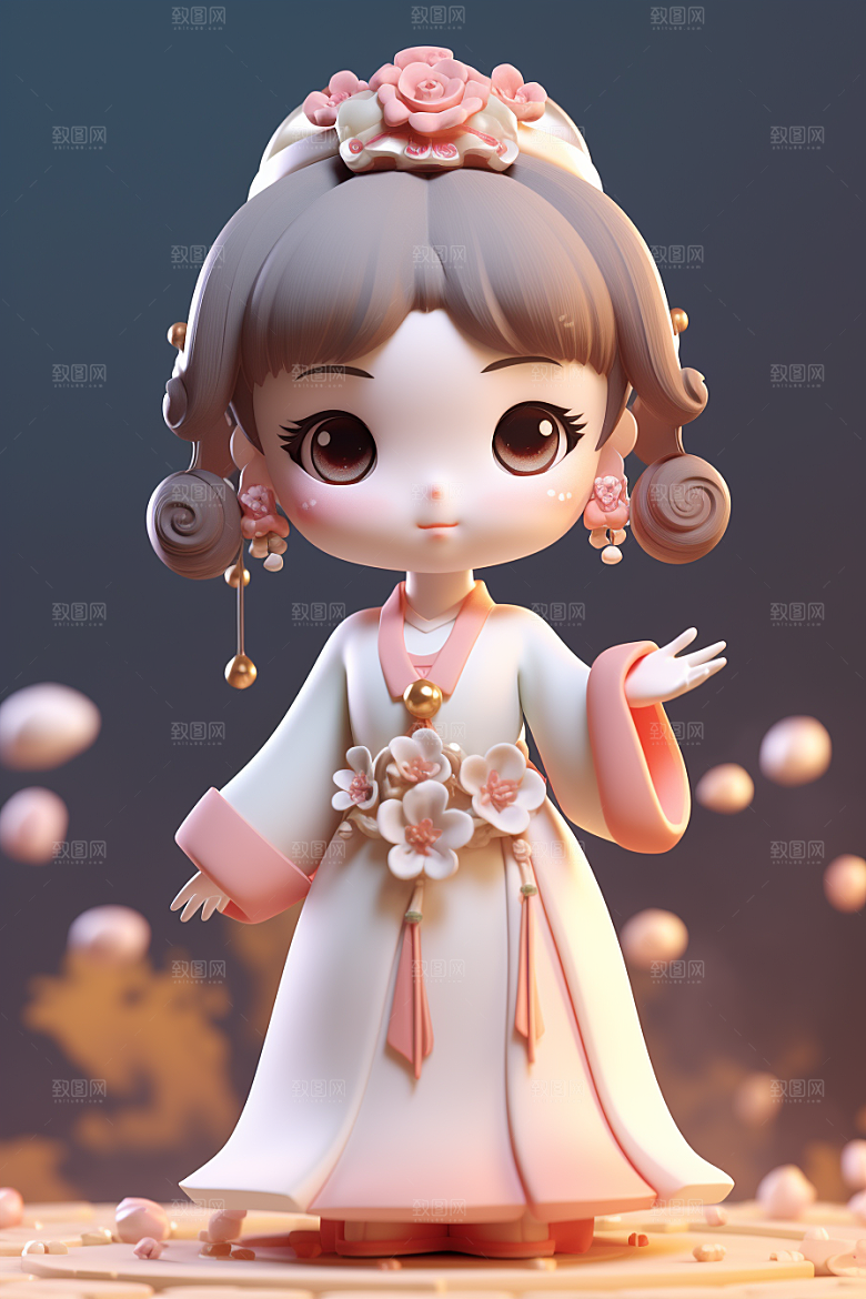 唐风人物唯美传统服饰模型