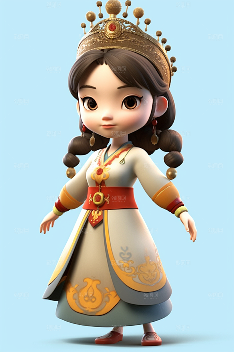 唐风人物汉服立体模型