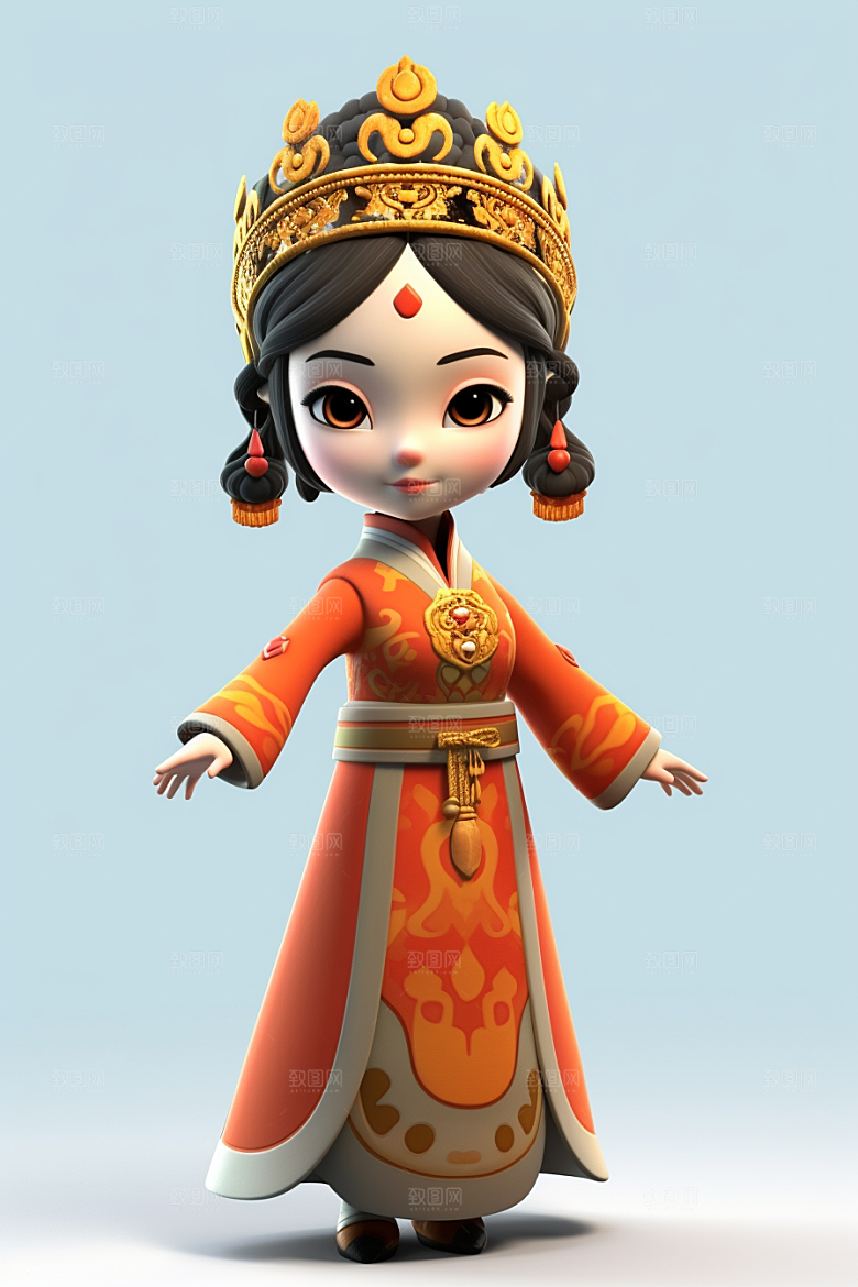 唐风人物IP形象古代女子模型