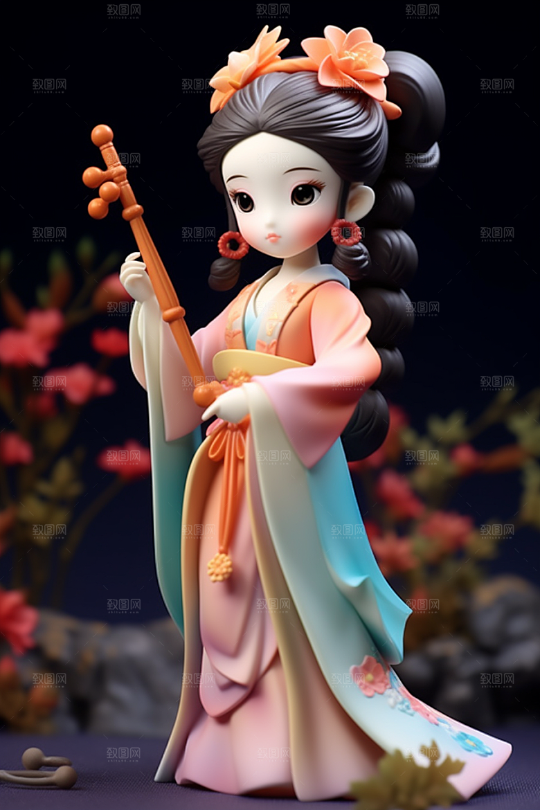 唐风人物中式唯美模型