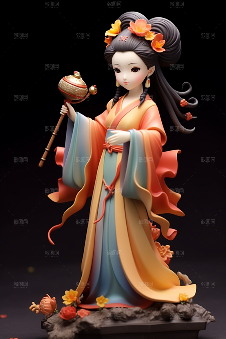 唐风人物优雅高清模型