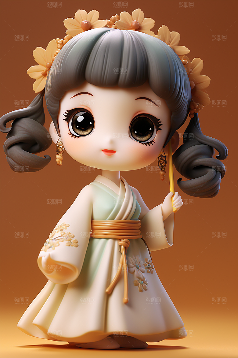 唐风人物汉服立体模型