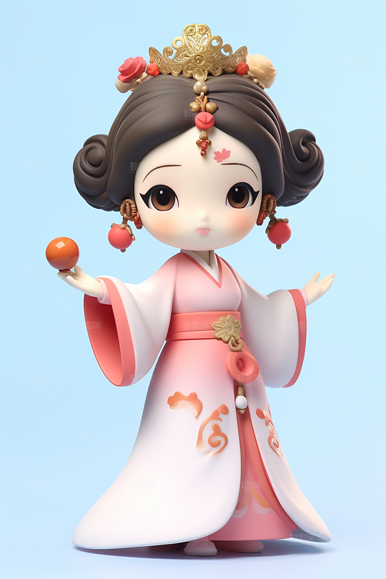 唐风人物优雅中式模型