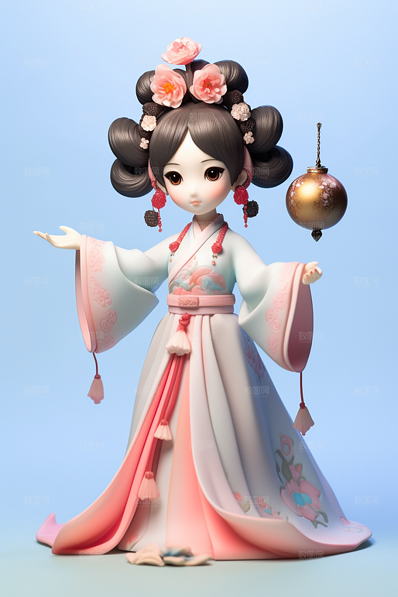 唐风人物立体3D模型