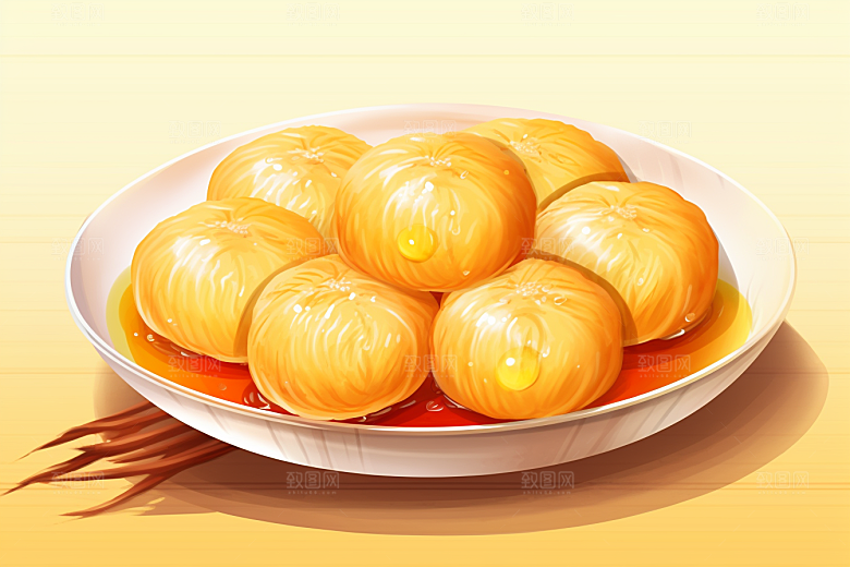 糖瓜粘喜庆新年美食插画