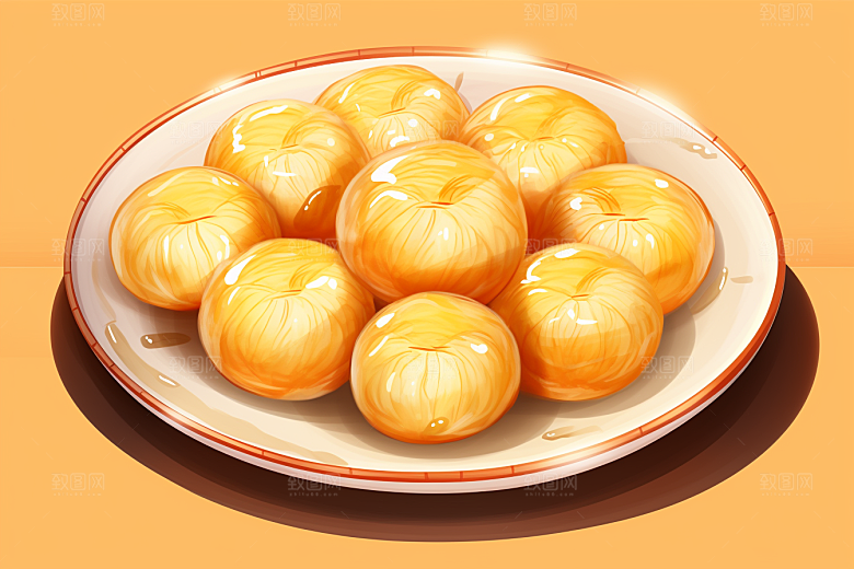 糖瓜粘民俗中国风美食插画