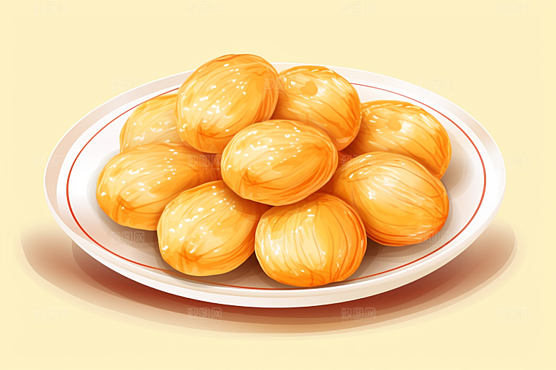 糖瓜粘美味喜庆美食插画