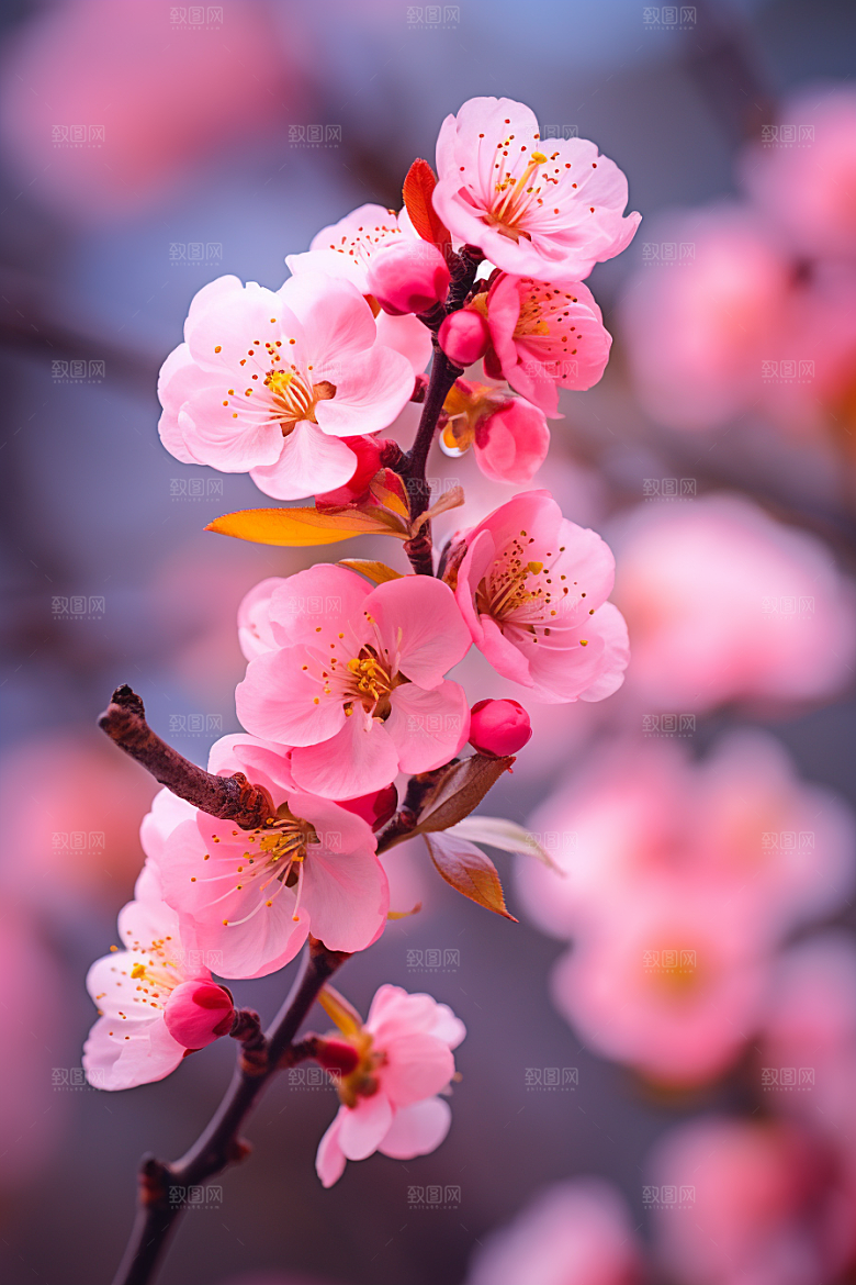 春季桃花美丽高清摄影图