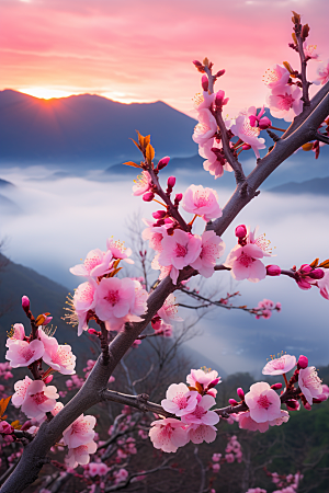 春季桃花风景桃园摄影图