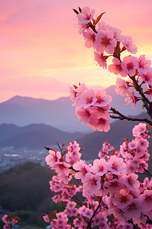 春季桃花美丽风光摄影图