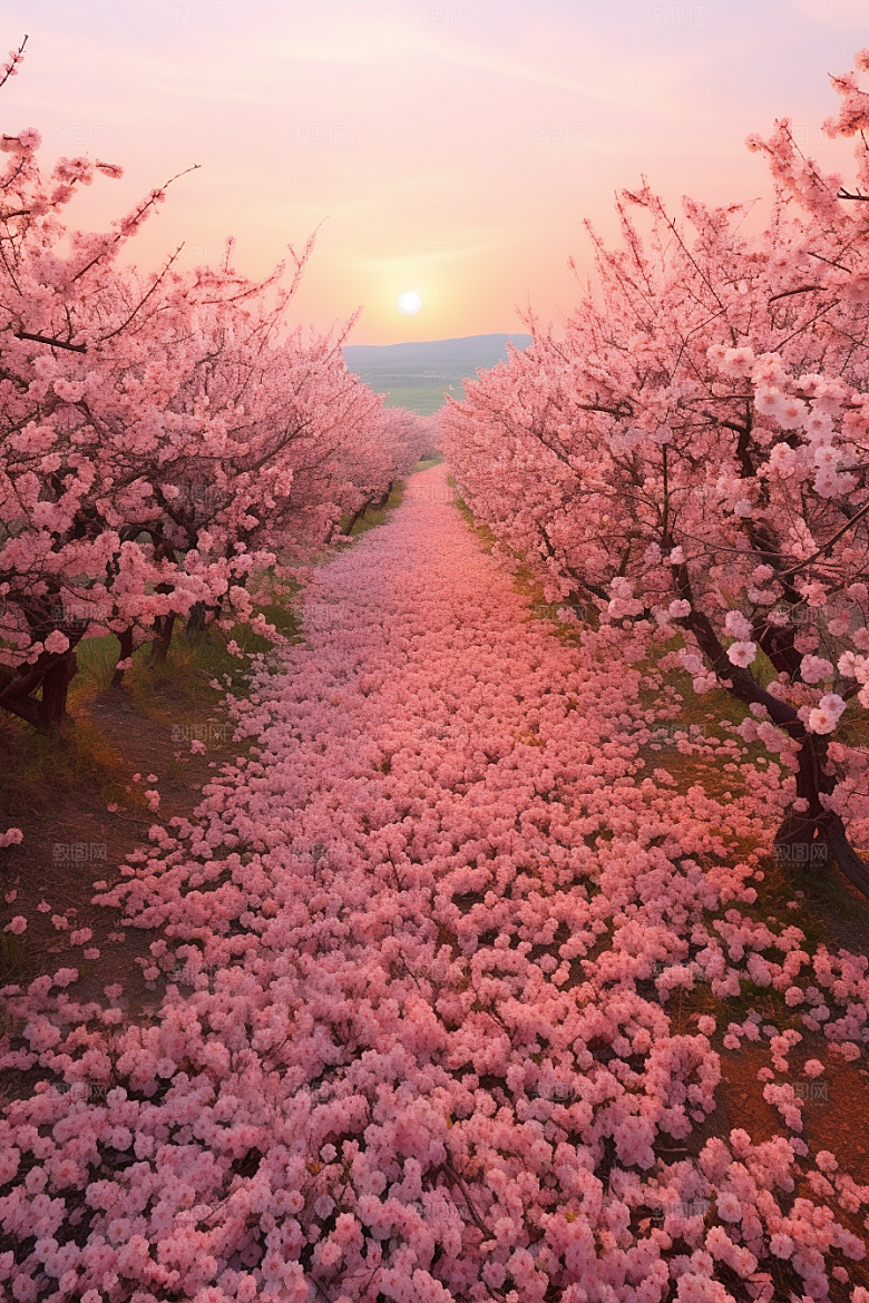 春季桃花花卉高清摄影图
