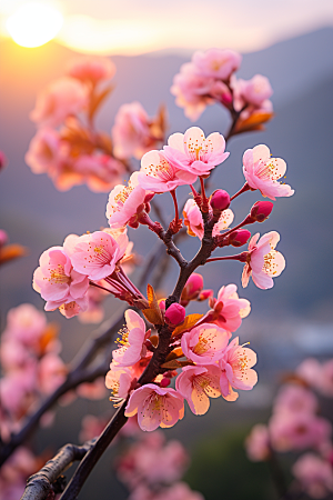 春季桃花春天美丽摄影图