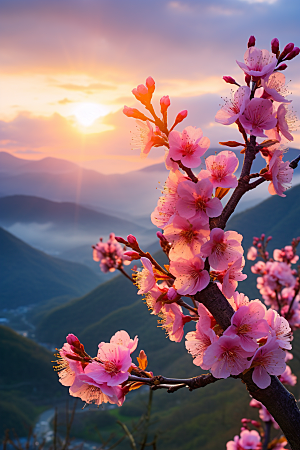 春季桃花桃花林风景摄影图