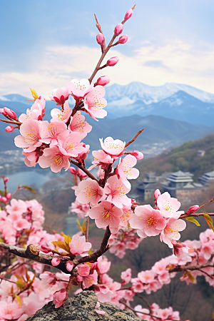 春季桃花春天风景摄影图