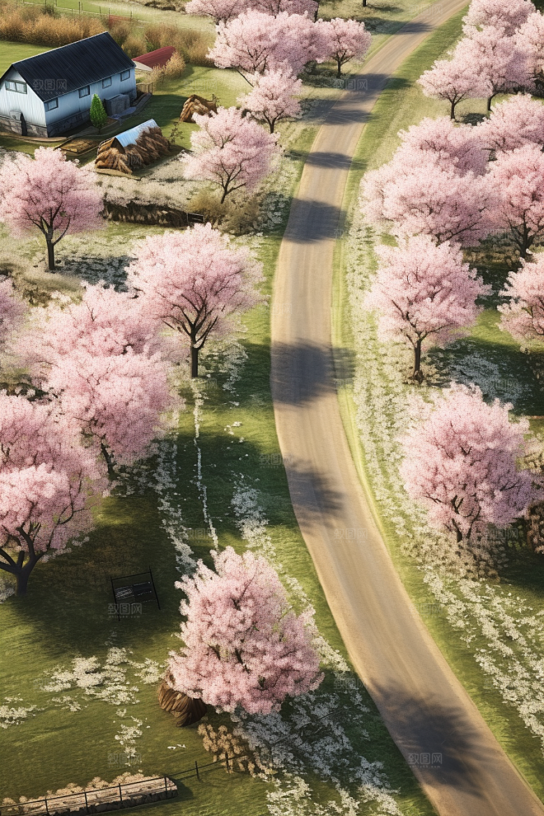 春季桃花山花烂漫桃花林摄影图