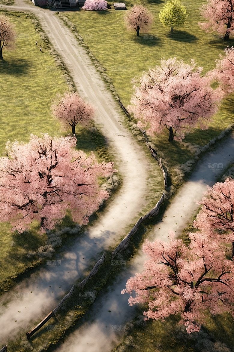 春季桃花桃园山花烂漫摄影图
