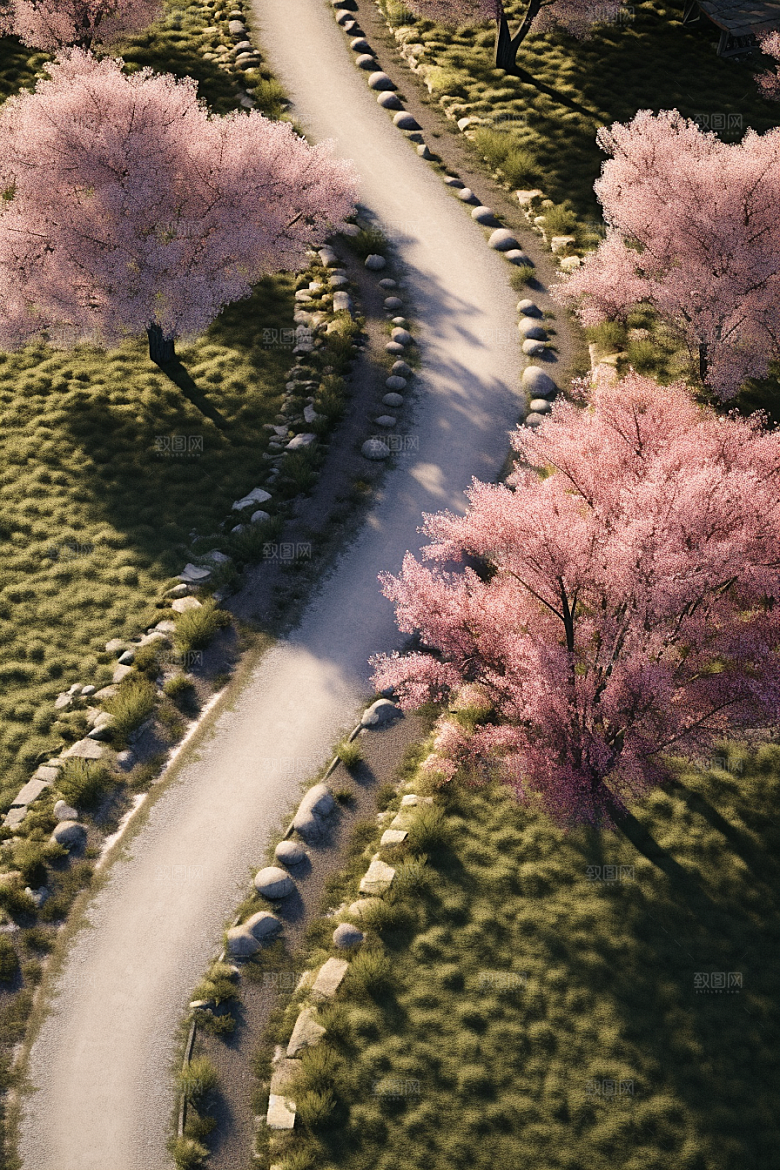 春季桃花山花烂漫春天摄影图