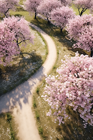 春季桃花桃园风光摄影图